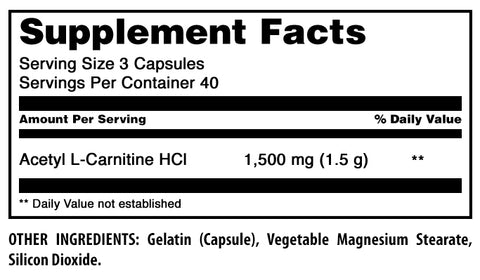 Image of Amazing Formulas Acetyl L-Carnitine | 1500 Mg Per Serving | 120 Capsules