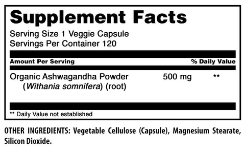 Image of Amazing Formulas Ashwagandha Extract | 500 Mg | 120 Veggie Capsules