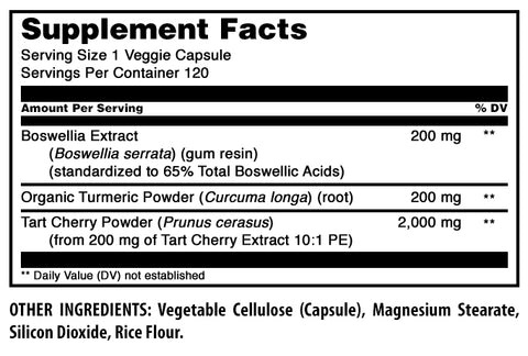 Image of Amazing Formulas Boswellia Extract, Turmeric & Tart Cherry | 2400 Mg | 120 Veggie Capsules