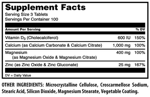 Image of Amazing Formulas Calcium Magnesium Zinc + Vitamin D3 | 300 Tablets
