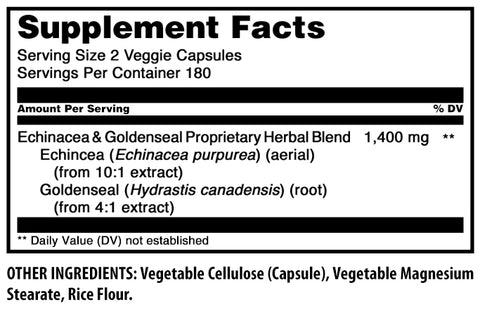 Image of Amazing Formulas Echinacea & Goldenseal | 1400 Mg Per Serving | 360 Veggie Capsules