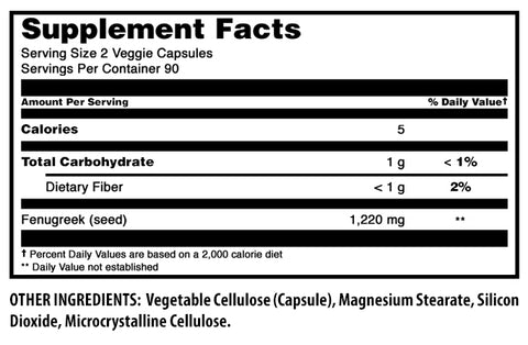 Image of Amazing Formulas Fenugreek Seed | 1220 Mg Per Serving | 180 Veggie Capsules