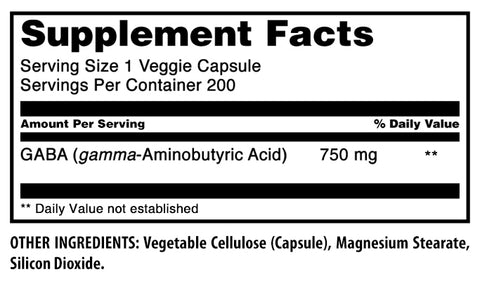Image of Amazing Formulas GABA | 750 Mg | 200 Veggie Capsules
