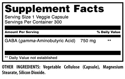 Image of Amazing Formulas GABA | 750 Mg | 300 Veggie Capsules