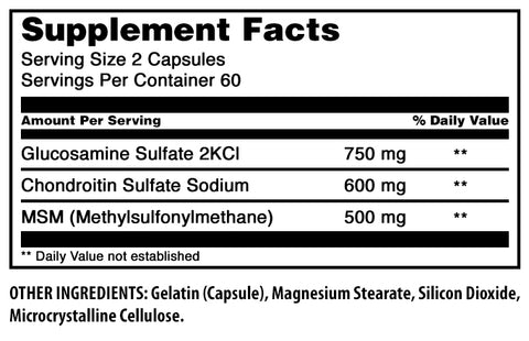 Image of Amazing Formulas Glucosamine Chondroitin & MSM | 1850 Mg Per Serving | 120 Capsules