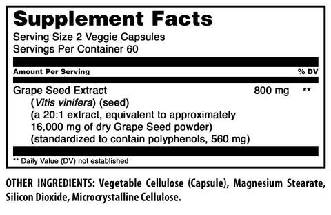 Image of Amazing Formulas Grapeseed Extract | 16000 Mg Per Serving | 120 Veggie Capsules