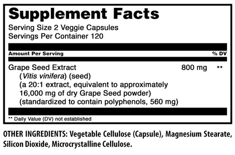 Image of Amazing Formulas Grapeseed Extract | 16000 Mg Per Serving | 240 Veggie Capsules