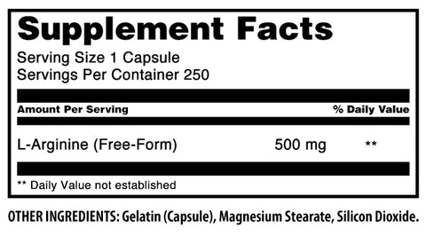 Image of Amazing Formulas L-Arginine | 500 Mg | 250 Capsules