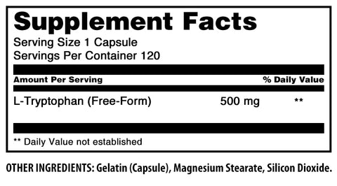 Image of Amazing Formulas L-Tryptophan | 500 Mg | 120 Capsules