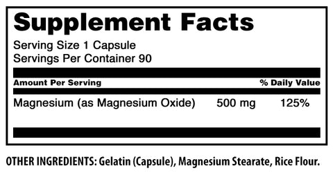 Image of Amazing Formulas Magnesium Oxide | 500 Mg | 90 Capsules