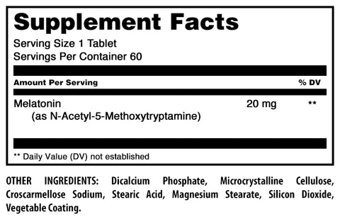 Image of Amazing Formulas Melatonin | 20 Mg | 60 Tablets