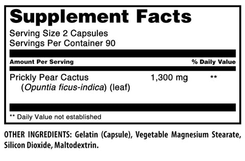 Image of Amazing Formulas Nopal Cactus | 1300 Mg Per Serving | 180 Capsules