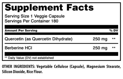 Image of Amazing Formulas Quercetin Berberine | 500 Mg | 180 Veggie Capsule