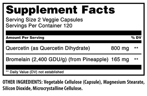 Image of Amazing Formulas Quercetin 800 Mg with Bromelain 165 Mg Per Serving | 240 Veggie Capsules