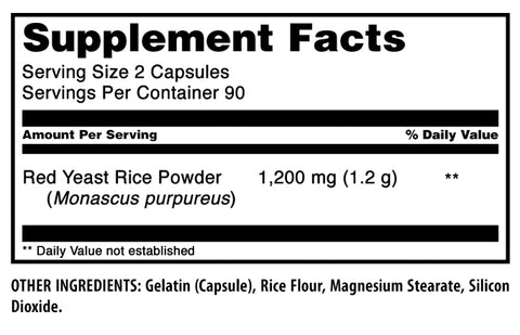 Image of Amazing Formulas Red Yeast Rice | 1200 Mg Per Serving | 180 Capsules