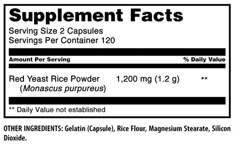 Image of Amazing Formulas Red Yeast Rice | 1200 Mg Per Serving | 240 Capsules