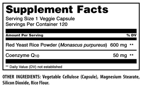 Image of Amazing Formulas Red Yeast Rice + CoQ10 | 650 Mg | 120 Veggie Capsules