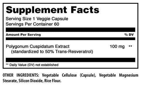 Image of Amazing Formulas Resveratrol | 100 Mg | 60 Veggie Capsules