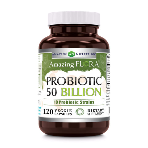 Image of Amazing Flora Probiotic | 50 Billion | 10 Strains | 120 Veggie Capsules