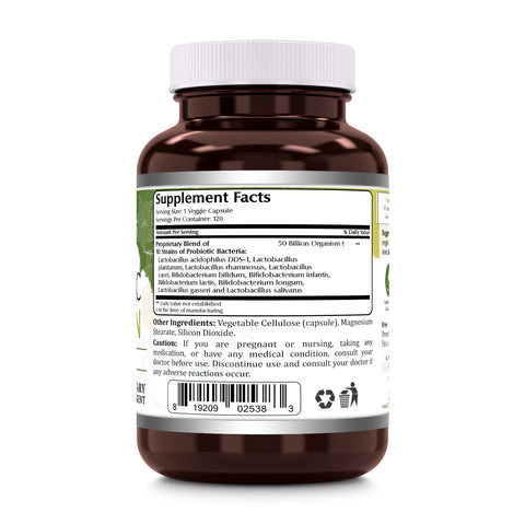 Image of Amazing Flora Probiotic | 50 Billion | 10 Strains | 120 Veggie Capsules