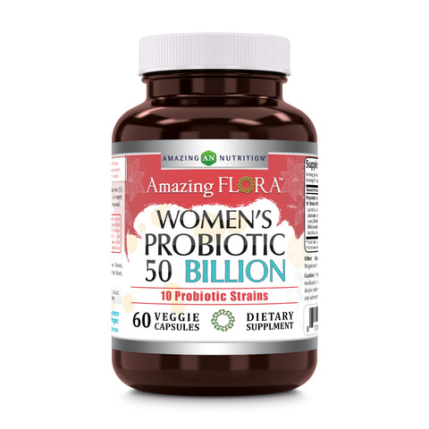 Image of Amazing Flora Women's Probiotic 50 Billion | 10 Strains | 60 Veggie Capsules