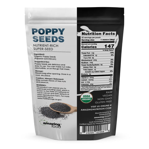 Image of Amazing Food Blue Poppy Seeds | 2 LB | 28 Grams per Serving | 32 Servings | USDA Organic