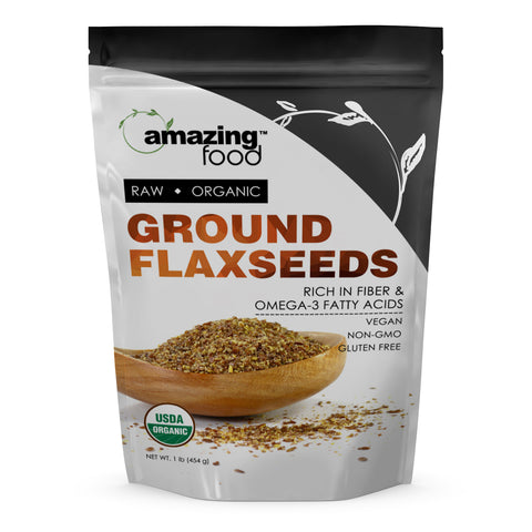 Image of Amazing Food Ground Flaxseeds | 1 LB | 14 Grams per Serving | 32 Servings | USDA Organic