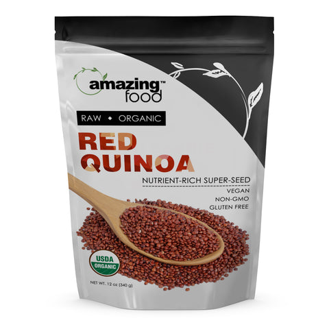 Image of Amazing Food Red Quinoa | 12 Oz | 42 Grams per Serving | 8 Servings | USDA Organic