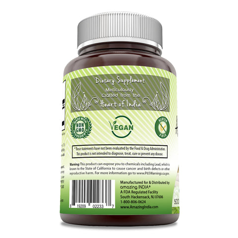 Image of Amazing India Ashwagandha | 500 Mg | 250 Veggie Capsules