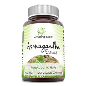 Amazing India Ashwagandha Extract | 500 Mg | 120 Veggie Capsules