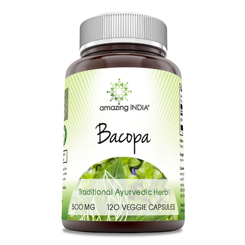 Image of Amazing India Bacopa | 500 Mg | 120 Veggie Capsules