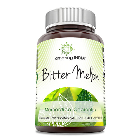 Image of Amazing India Bitter Melon | 1000 Mg Per Serving | 240 Veggie Capsules