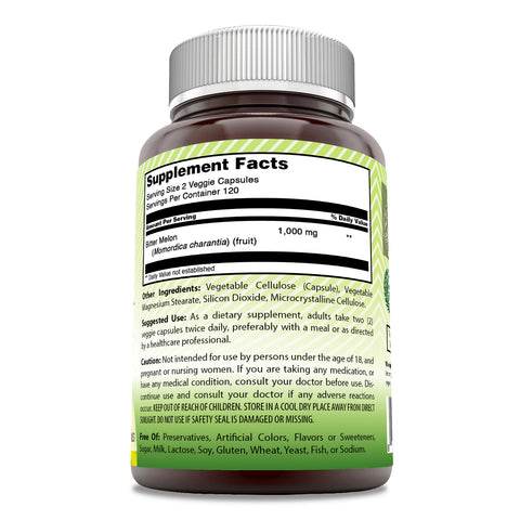 Image of Amazing India Bitter Melon | 1000 Mg Per Serving | 240 Veggie Capsules