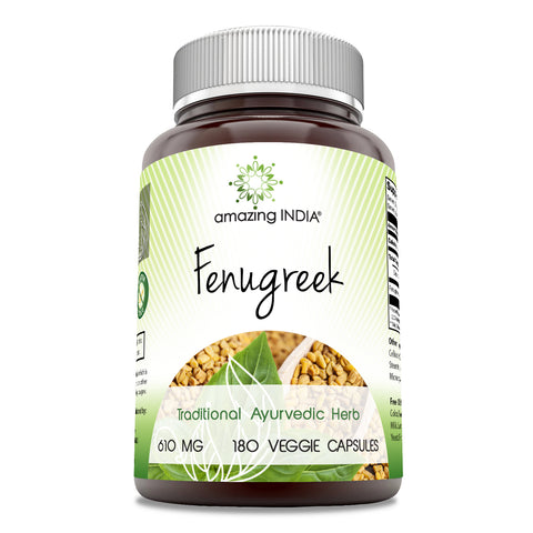 Image of Amazing India Fenugreek | 610 Mg Per Serving | 180 Veggie Capsules