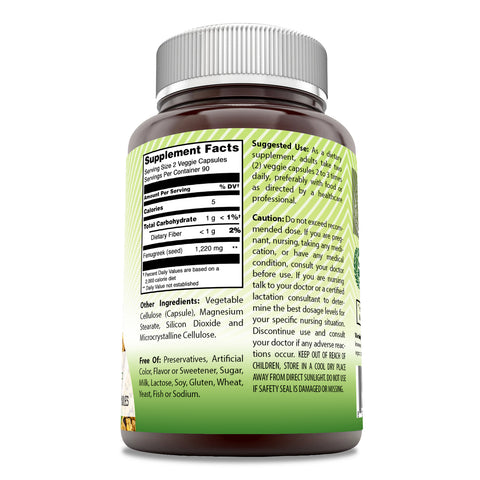 Image of Amazing India Fenugreek | 610 Mg Per Serving | 180 Veggie Capsules