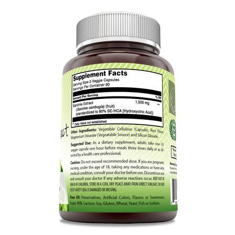 Image of Amazing India Garcinia Extract | 1500 Mg Per Serving | 180 Veggie Capsules