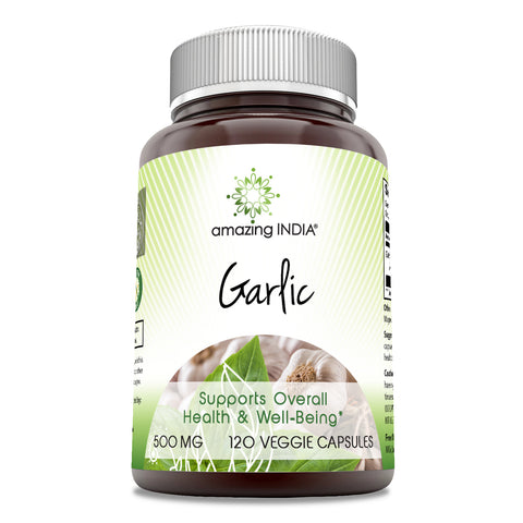 Image of Amazing India Garlic | 500 Mg | 120 Veggie Capsules