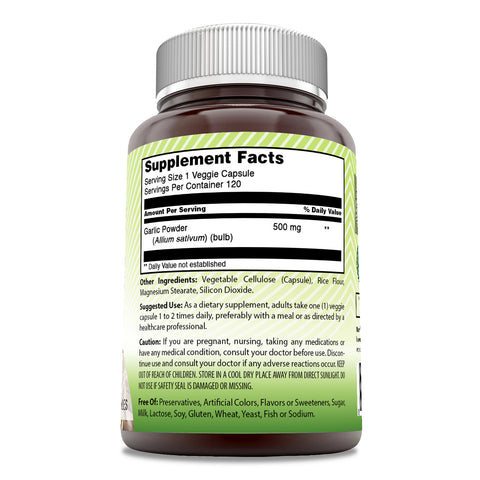 Image of Amazing India Garlic | 500 Mg | 120 Veggie Capsules