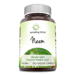 Amazing India Neem | 500 Mg | 120 Veggie Capsules