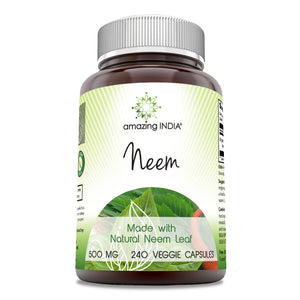 Amazing India Neem | 500 Mg | 240 Veggie Capsules