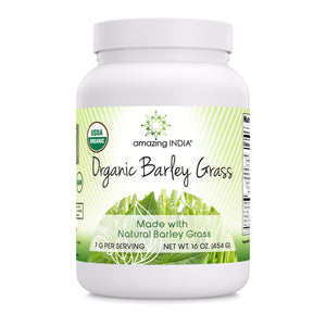 Amazing India Barley Grass | USDA Organic | 16 Oz Powder | 7 Grams Per Serving