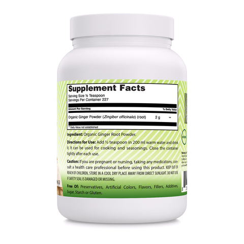 Image of Amazing India Ginger | USDA Organic | 16 Oz Powder | 2 Grams Per Serving