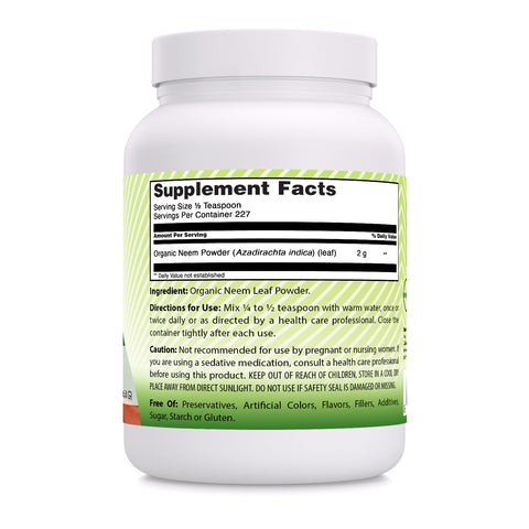 Image of Amazing India Neem | USDA Organic | 16 Oz Powder | 2 Grams Per Serving