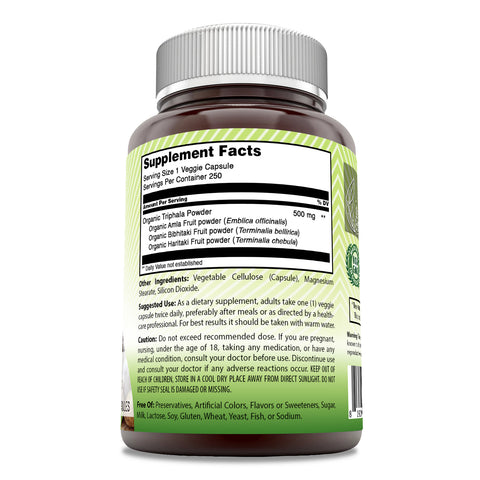 Image of Amazing India Triphala | 500 Mg | 250 Veggie Capsules