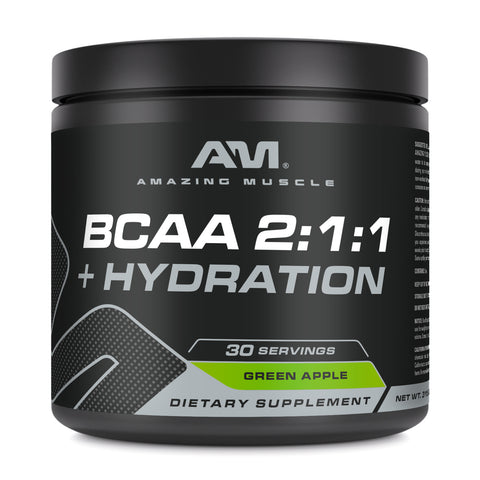 Image of Amazing Muscle BCAA 2:1:1 + Hydration | Green Apple Flavor| 30 Servings | 315 Grams (11.11 Oz)