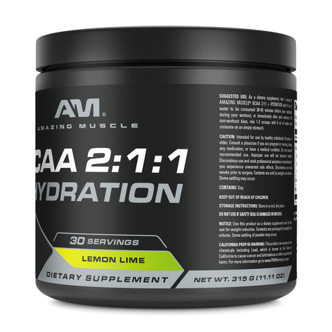 Image of Amazing Muscle BCAA 2:1:1 + Hydration | Lemon Lime Flavor | 30 Servings | 315 Grams