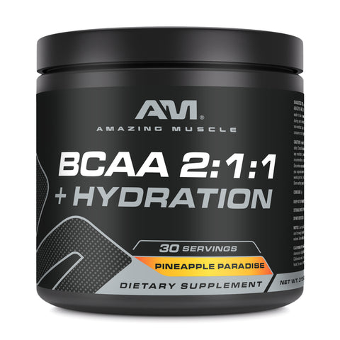 Image of Amazing Muscle BCAA 2:1:1 + Hydration | Pineapple Paradise Flavor | 30 Servings | 315 Grams