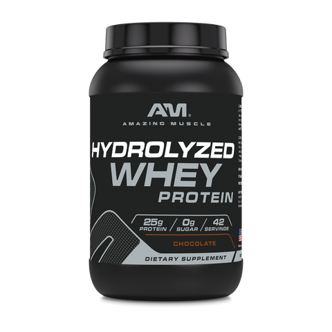 Image of Amazing Muscle Hydrolyzed Whey Protein Powder | Chocolate Flavor | 3 Lb | 25 G Protein per Serving | 42 Servings