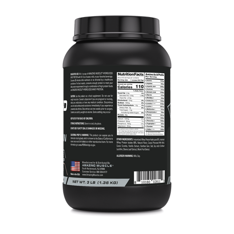 Image of Amazing Muscle Hydrolyzed Whey Protein Isolate | 3Lb | Cookie & Cream