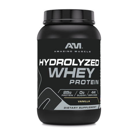 Image of Amazing Muscle Hydrolyzed Whey Protein Powder | Vanilla Flavor | 3 Lb | 25 G Protein per Serving | 44 Servings